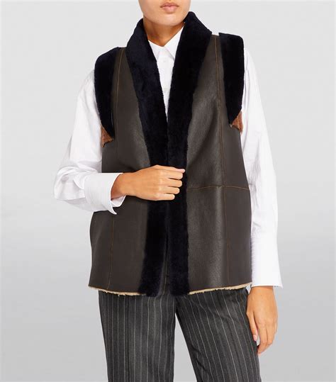 Reversible Shearling Gilet .